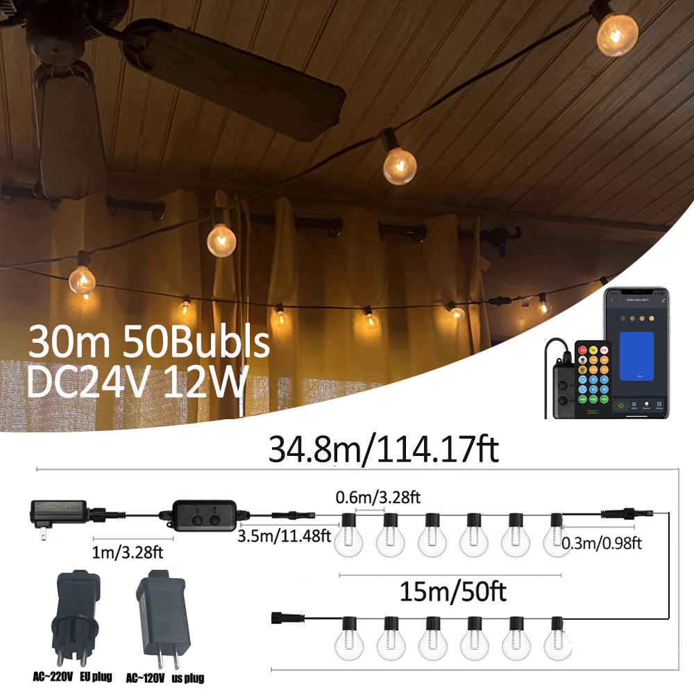 Smart Garden Light Controller - أضواء LED ذكية G40 للاستخدام الخارجي،