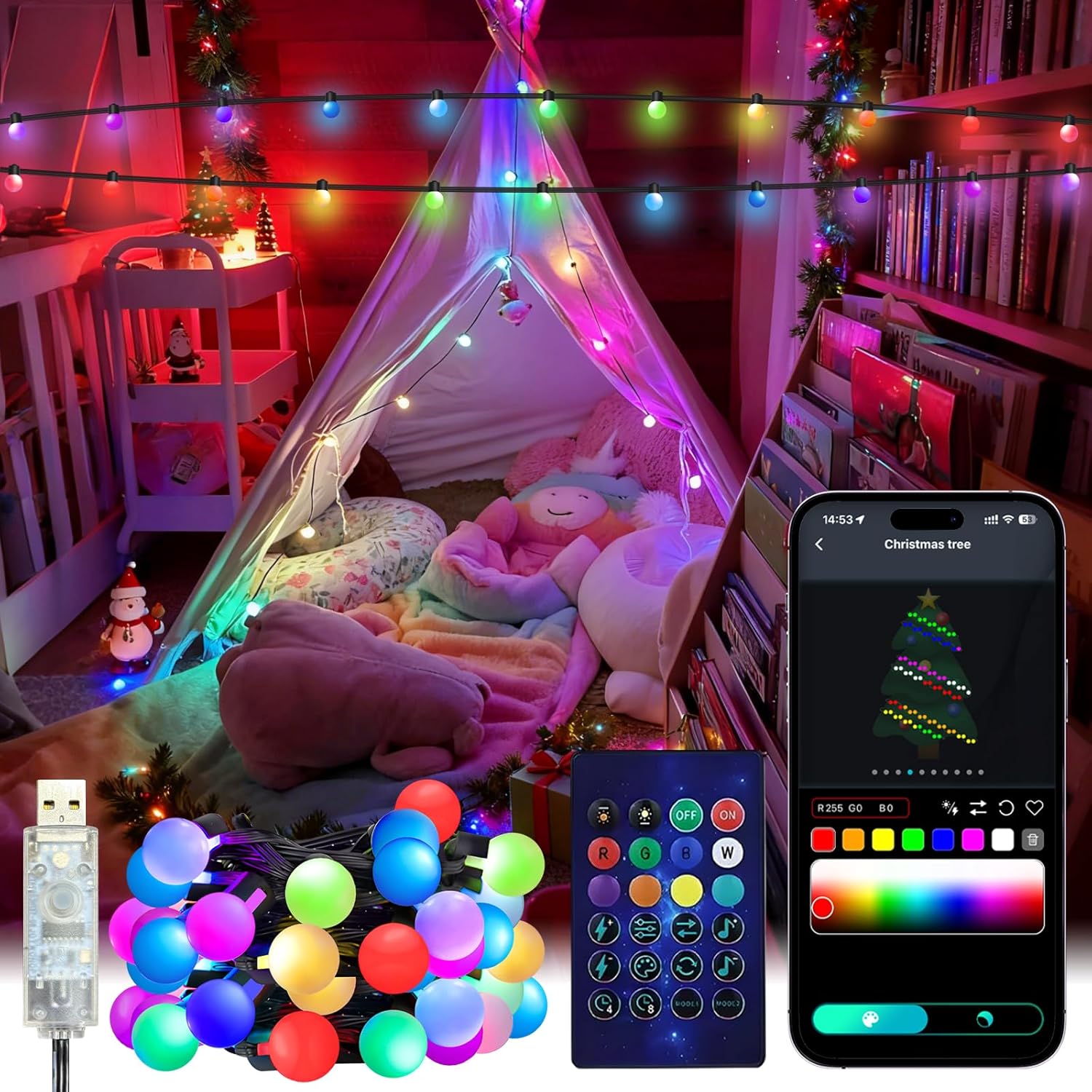 Smart Garden Light Controller - الذكية غلوب سلسلة أضواء 5/10 متر